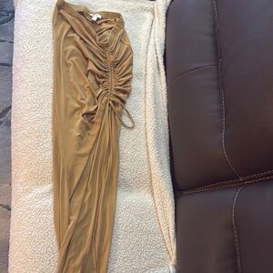 Elegant Ruched Beige Skirt